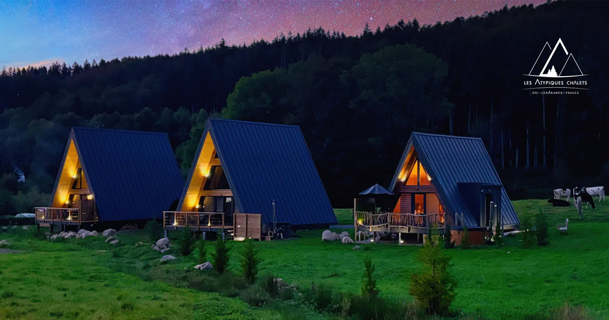 Location chalet Gérardmer A-Frame avec bain nordique privatif – Les Atypiques Chalets