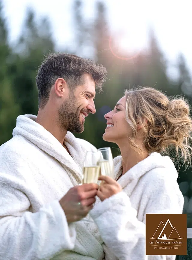 couple-champagne chalet pour 2 personnes Vosges